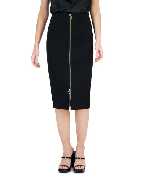 Women's Ponte Zip-Front Pencil Skirt, Created for Macy's