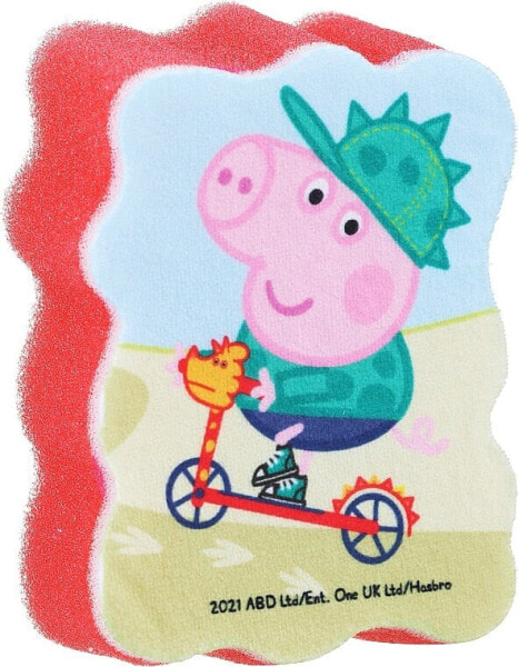 Badeschwamm für Kinder Peppa Pig George auf einem Fahrrad rot