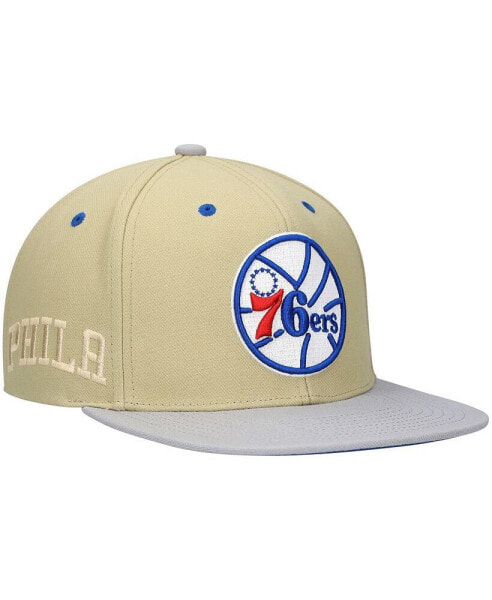 Men's x Lids Tan Philadelphia 76ers Classic Canvas Snapback Hat