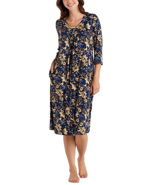 Women's Floral 3/4-Sleeve Nightgown