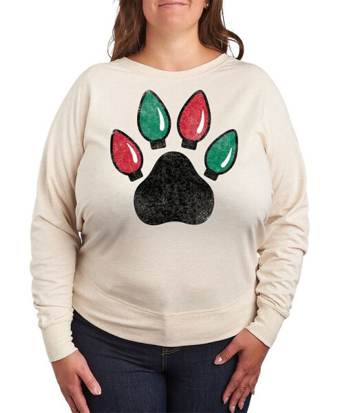 Plus Size Paw Lights Graphic Pullover T-shirt