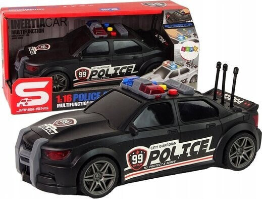 LeanToys Auto Sportowe Policja 1:16 Czarny Dźwięk