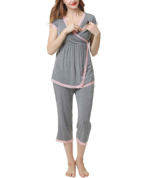 Женская пижама Kimi + kai kimi & Kai Cindy Maternity Nursing Pajama Set