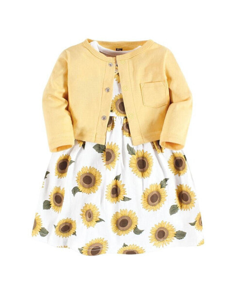 Toddler Boys Cotton Dress and Cardigan 2pc Set, Sunflower