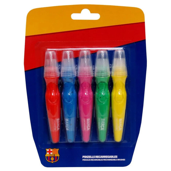 FC BARCELONA 5 Tempera Paint Brushes