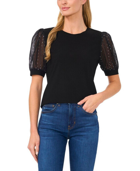 Women's Short Puff Sleeve Blouse