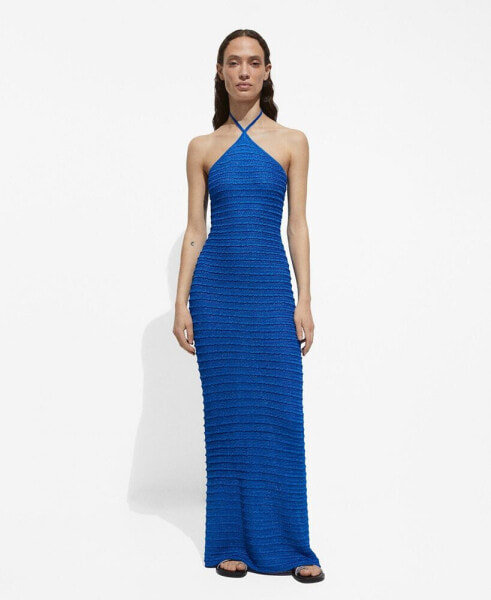 Women's Textured Lurex Knitted Dress