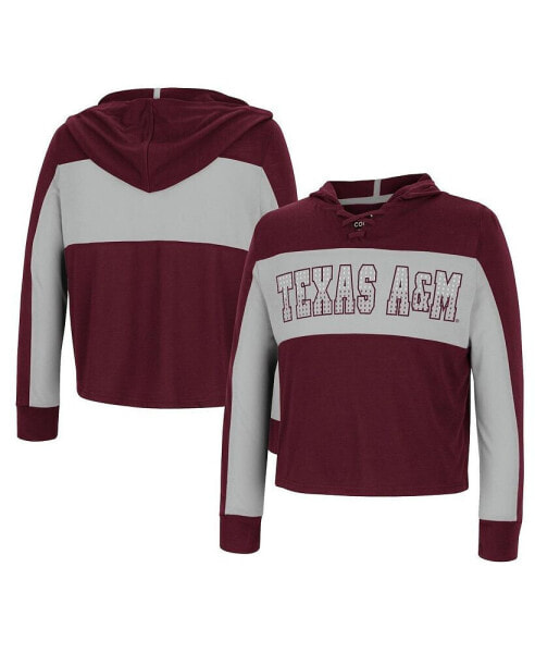 Big Girls Maroon Texas A&M Aggies Galooks Hoodie Lace-Up Long Sleeve T-shirt