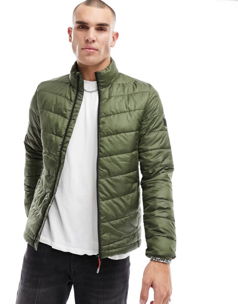 ONLY & SONS lightweight puffer in khaki