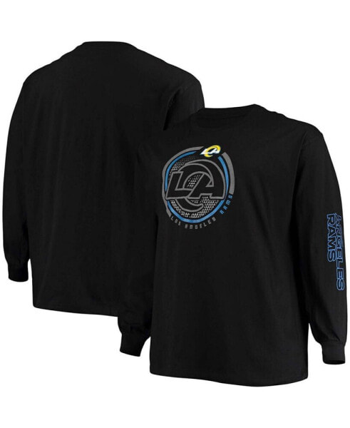 Men's Big and Tall Black Los Angeles Rams Color Pop Long Sleeve T-shirt