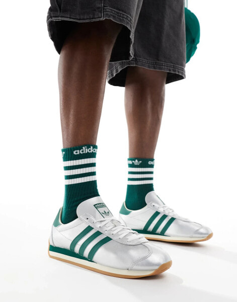 adidas Originals Country OG trainers in silver and green