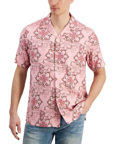 Men's Medallion-Print Camp-Collar Resort Shirt, Created for Macy's