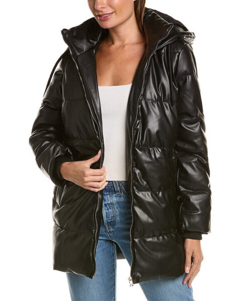 Stella + Lorenzo Quilted Coat Women's Black Xs