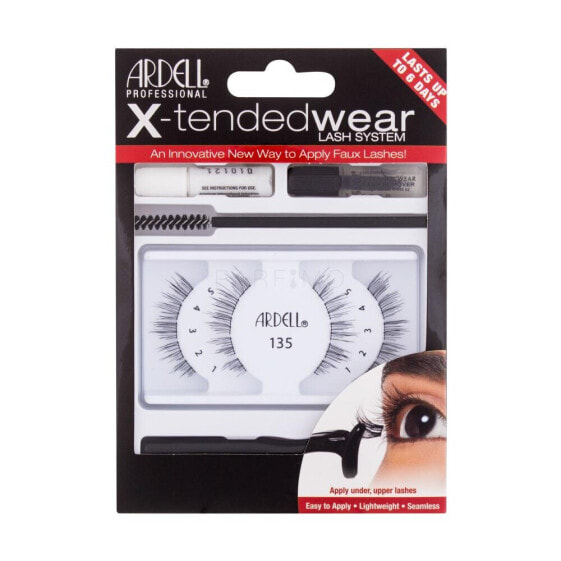 Ardell X-Tended Wear Lash System 135 1 St. falsche wimpern für Frauen falsche Wimpern X-Tended 135 1 St. + Wimpernkleber X-Tended Wear 1 g + Applicator 1 St. + Wimpern-Entferner 1 g + Wimpernbürste 1 St.