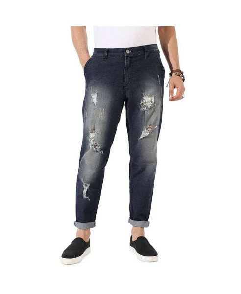 Джинсы мужские Campus Sutra Ripped Dark-Wash Denim Jeans