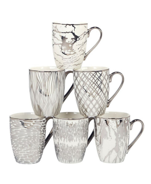 Matrix 6-Pc. Gold-Silver Tone Mugs