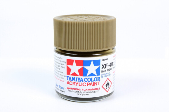 TAMIYA Acrylfarbe Khaki matt XF-49 Glasbehälter 23 ml - Olive - Bottle - 23 ml - Bottle