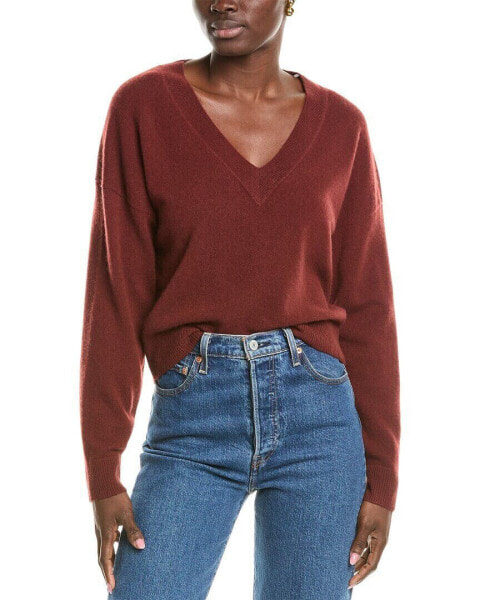 Naadam Cropped V-Neck Cashmere Pullover Women's