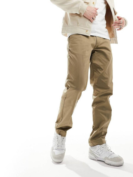 Jack & Jones relaxed fit pleat fron chino in beige