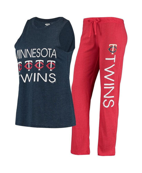 Женская пижама Concepts Sport womens Red, Navy Minnesota Twins Meter Muscle Tank Top and Pants Sleep Set