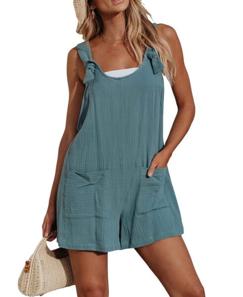 Women's Patch Pocket Pinafore Romper