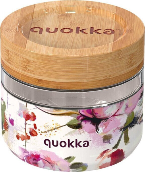 Quokka Quokka Deli Food Jar - Pojemnik szklany na żywność / lunchbox 500 ml (Dark Flowers)