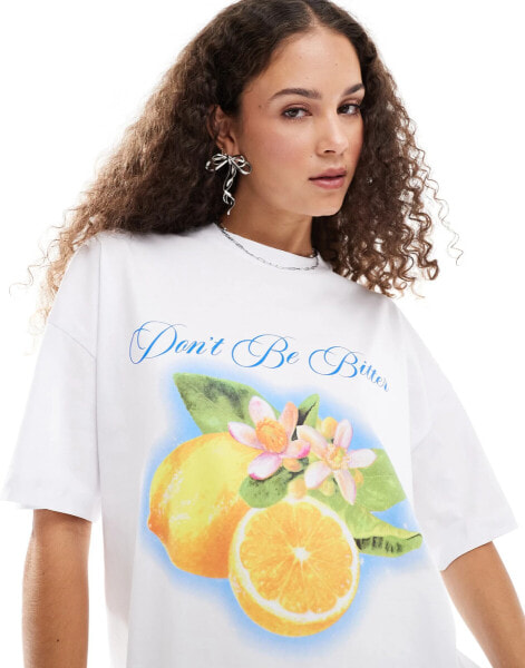 COLLUSION oversized t-shirt with lemon print