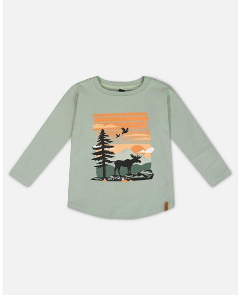 Toddler Boys Long Sleeve T-Shirt With Print Sage - Toddler|Child