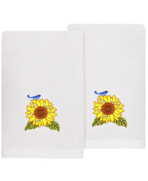 Textiles Turkish Cotton Girasol Embellished Bath Towel Set, 2 Piece