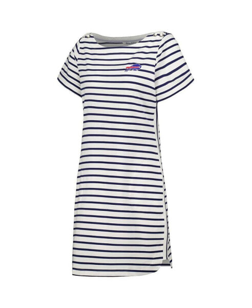 Women's White Buffalo Bills Tri-Blend Jovanna Striped Dress