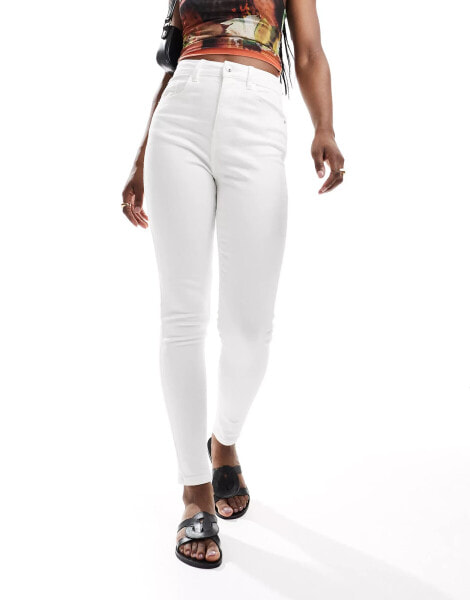 Pimkie high waisted skinny jeans in white