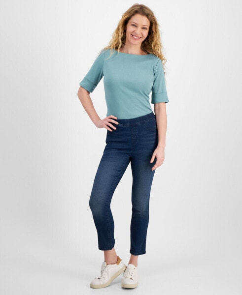 Women's Mid-Rise Pull-On Capri Jeans Leggings, Created for Macy's