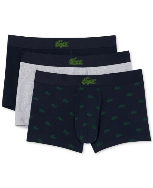 Men's Regular Fit Stretch Mini Croc Trunks, Pack of 3