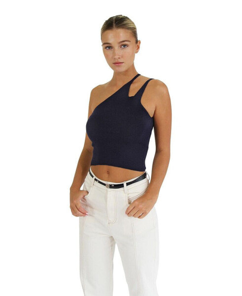 Women's Symphony Double Strap Knit Crop - Navy