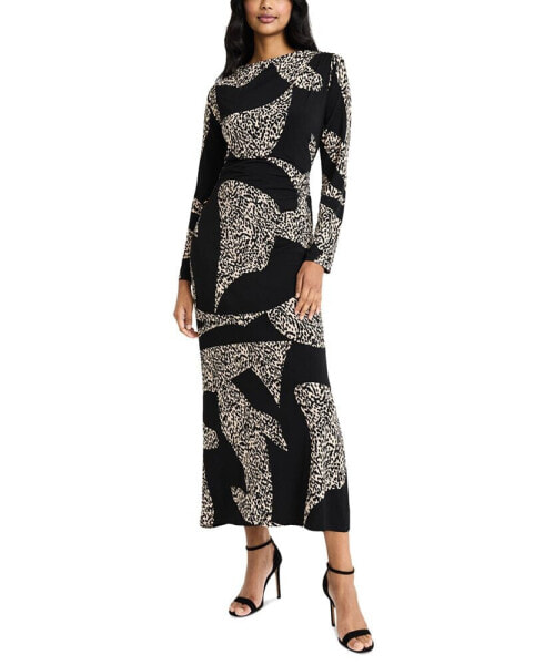 Women's Printed Long Sleeve Maxi Dress