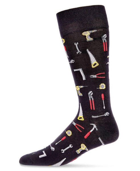 Men's Tool Bench Rayon from Bamboo Novelty Crew Socks