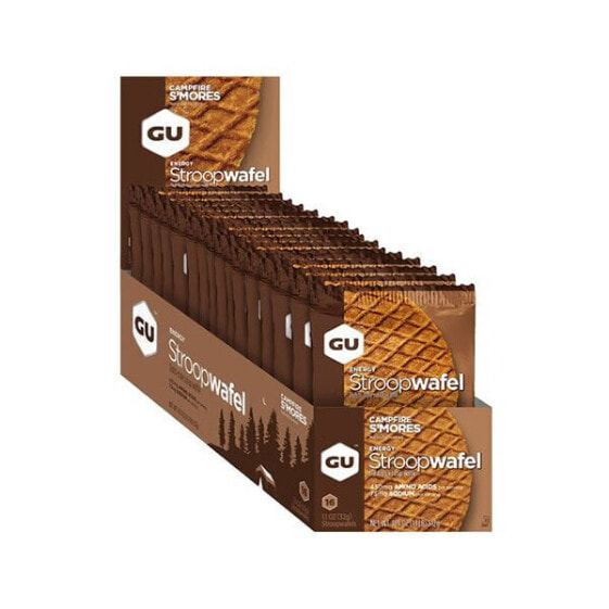 GU Energy Stroopwafel 32g 16 Units Campfire S´Mores Energy Bars Box