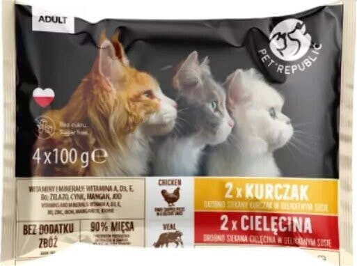 Pet Republic Pet Republic Karma Dla Kota Kurczak Cielęcina 4x100g