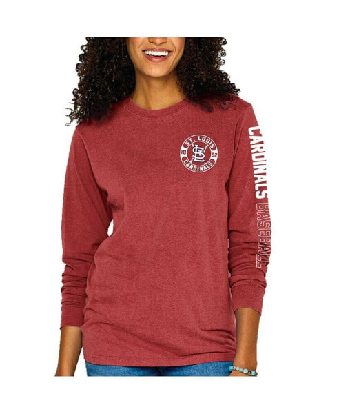 Women's Red St. Louis Cardinals Pigment-Dyed Long Sleeve T-Shirt