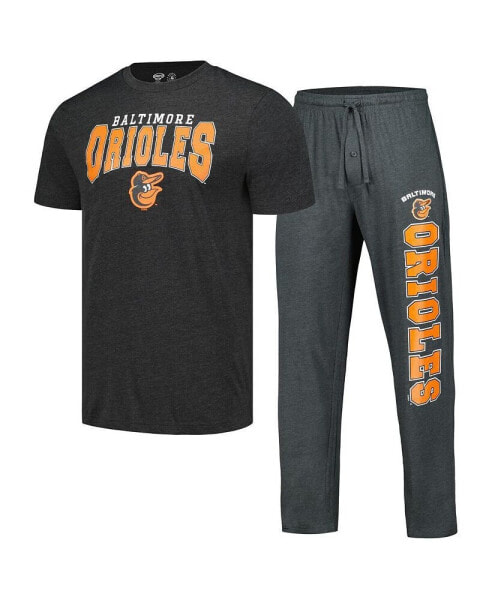 Комплект пижамы Concepts Sport Charcoal, Black Baltimore Orioles Meter T-shirt and Pants Sleep Set