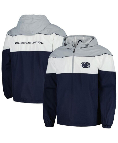 Men's Navy Penn State Nittany Lions Center Line Half-Zip Raglan Hoodie Jacket