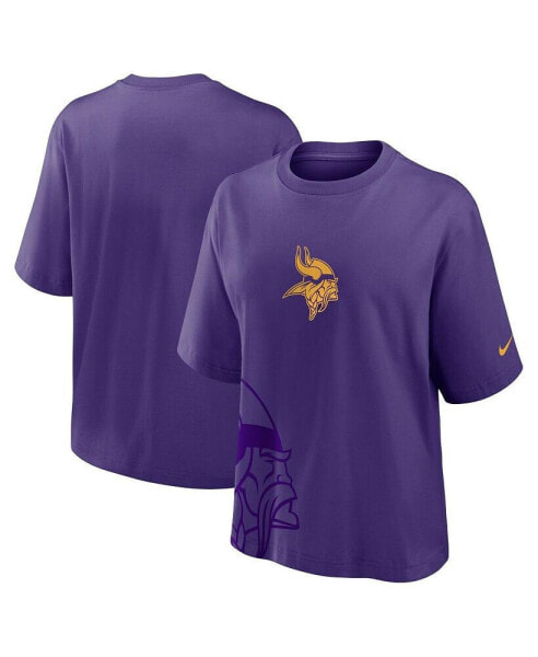 Women's Purple Minnesota Vikings Boxy T-Shirt