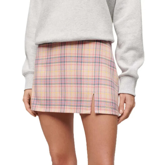 SUPERDRY Check short skirt