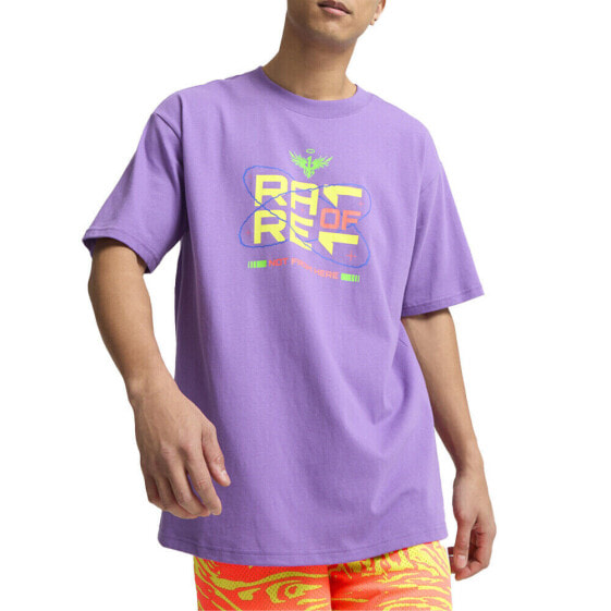 Puma Melo Spark Graphic Crew Neck Short Sleeve T-Shirt Mens Purple Casual Tops 6