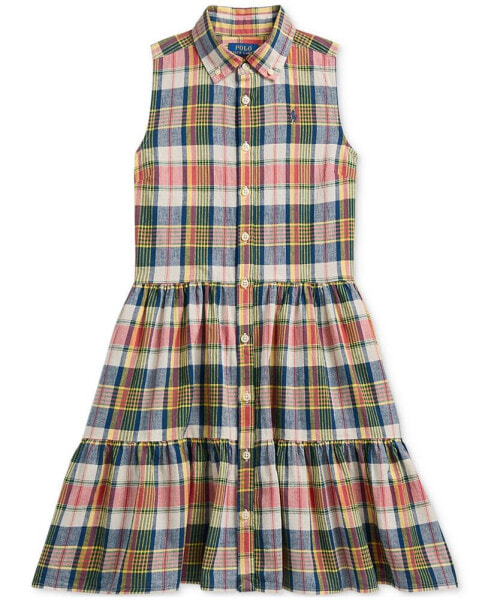 Big Girls Angela Plaid Cotton Madras Shirtdress