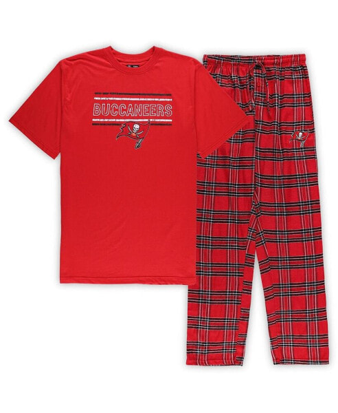 Комплект пижамы Concepts Sport Red, Black Tampa Bay Buccaneers Big and Tall Flannel Sleep Set