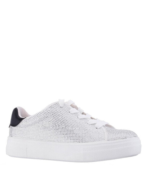 Big Girls Gigee Rhinestone Lace Up Sneaker