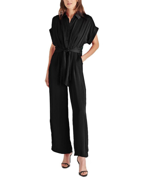 Women's Tori Cuffed-Sleeve Tie-Front Jumpsuit