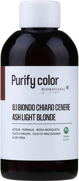 Haarfarbe mit pflegenden Ölen 150 ml - BioBotanic Purify Color 8.1 - Ash Light Blonde