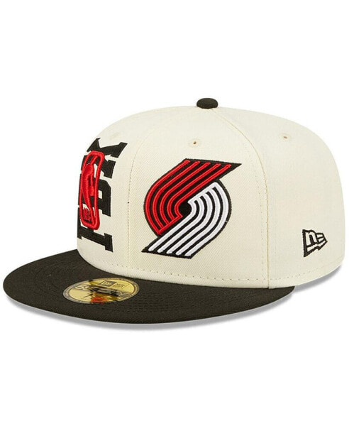 Men's Cream, Black Portland Trail Blazers 2022 NBA Draft 59FIFTY Fitted Hat